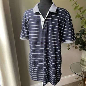 Hugo Boss, Sz L, Navy White Stripes Polo
